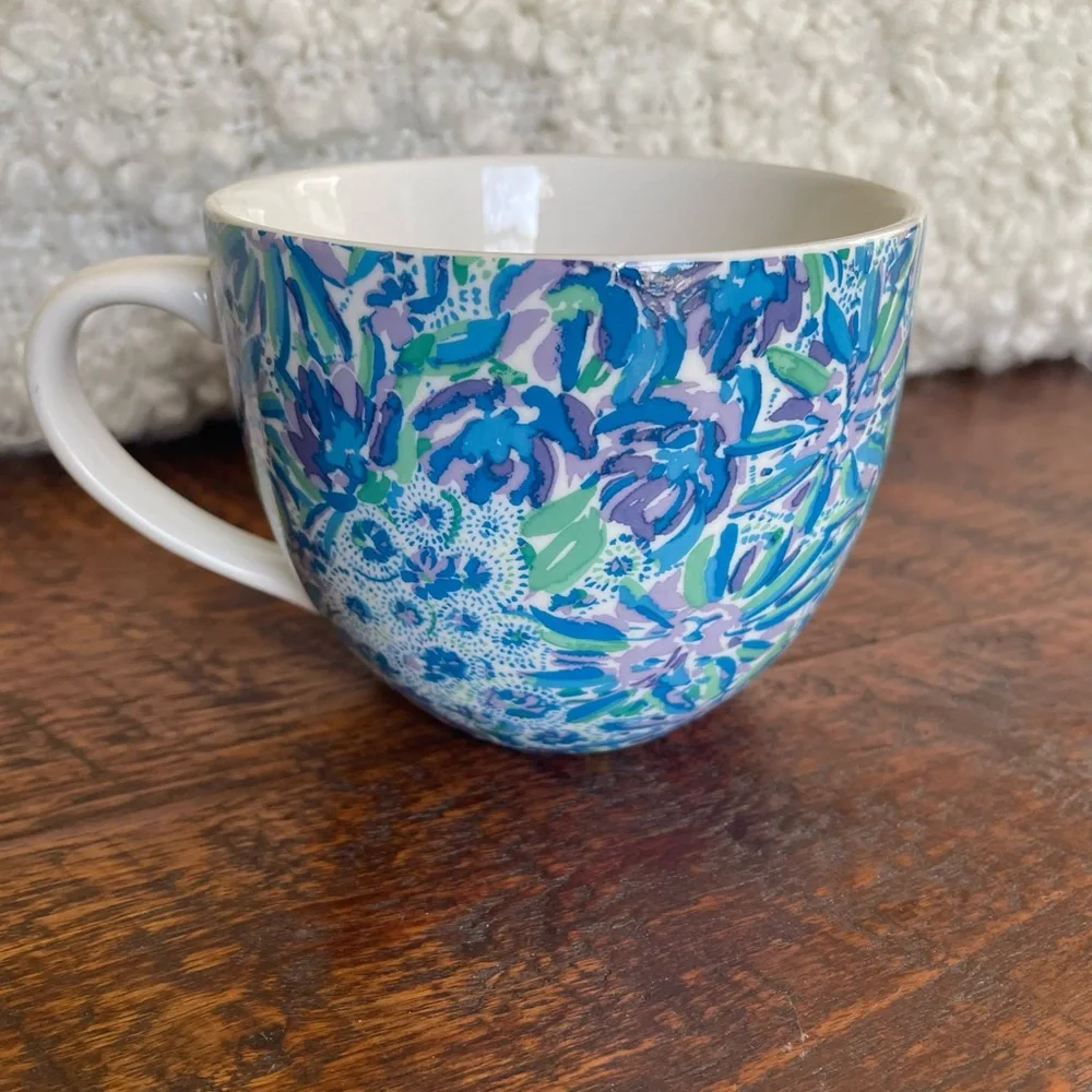 Lilly Pulitzer 12oz Ceramic Mug Blue Green Purple Floral